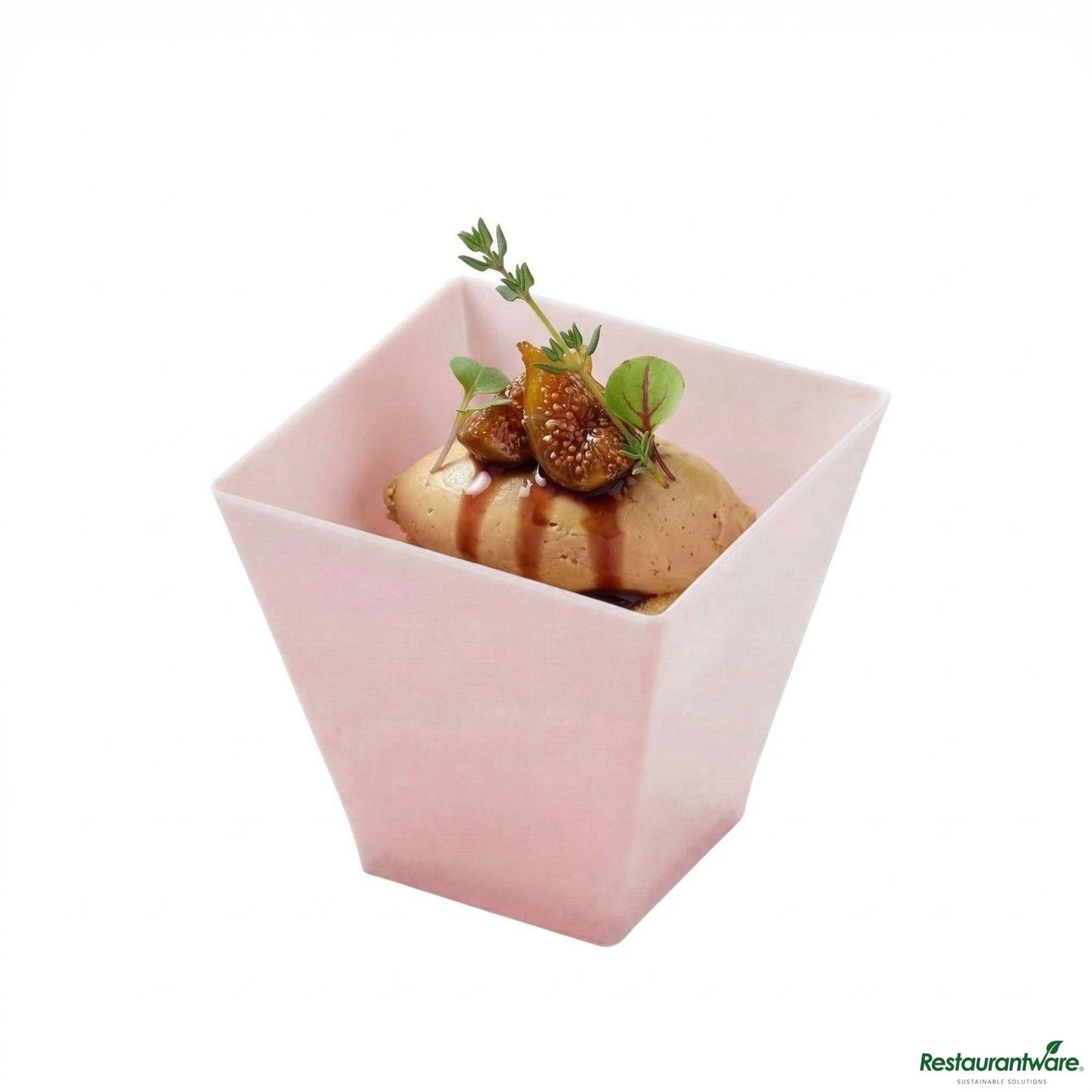 Wholesale Restaurantware 2 Oz Square Powder Pink Plastic Mini Kova Cup - Limited Edition - 2" X 2" X 1 3/4"- Bulk