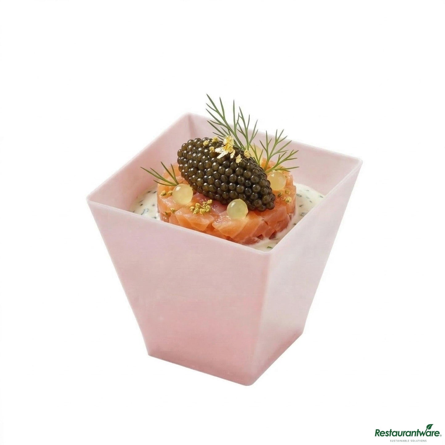 Wholesale Restaurantware 2 Oz Square Powder Pink Plastic Mini Kova Cup - Limited Edition - 2" X 2" X 1 3/4"- Bulk