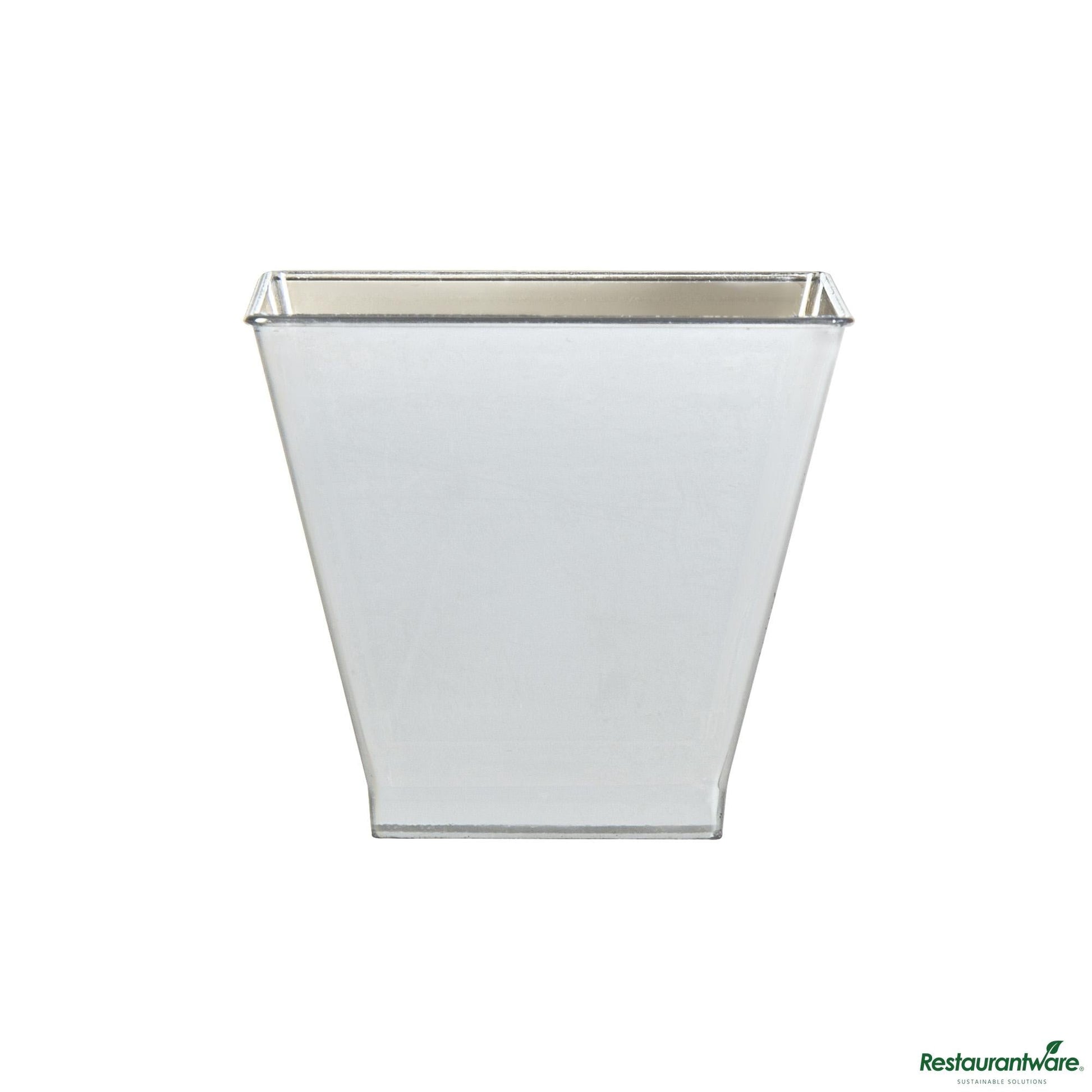 Wholesale Restaurantware 2 Oz Square Smoked Gray Plastic Mini Kova Cup - 2" X 2" X 1 3/4"- Bulk
