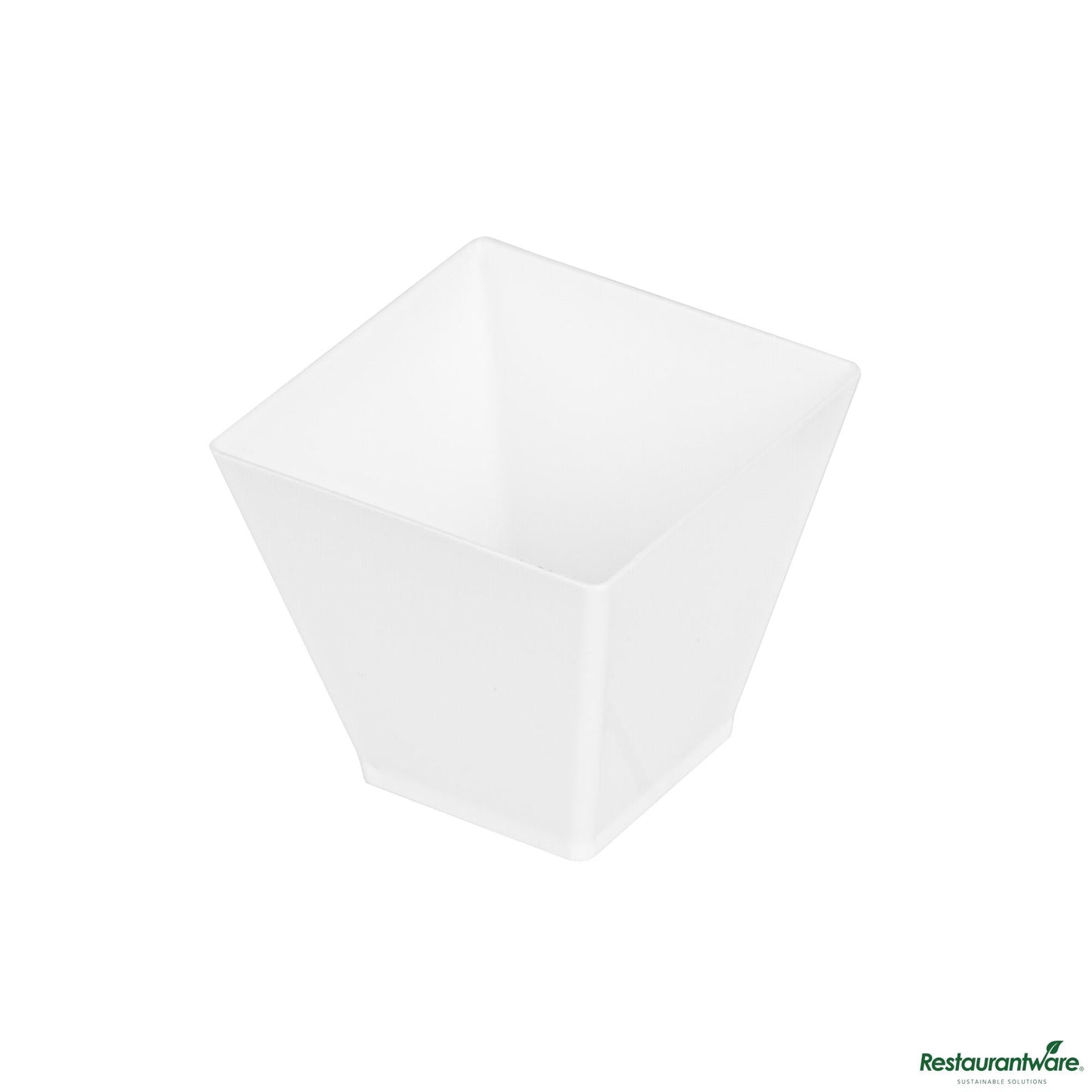 Wholesale Restaurantware 2 Oz Square White Plastic Mini Kova Cup - 2" X 2" X 1 3/4"- Bulk