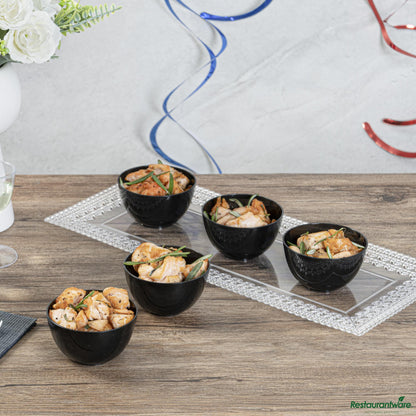 Wholesale Restaurantware 4 Oz Round Black Plastic Bodega Cup - 3" X 3" X 1 3/4"- Bulk