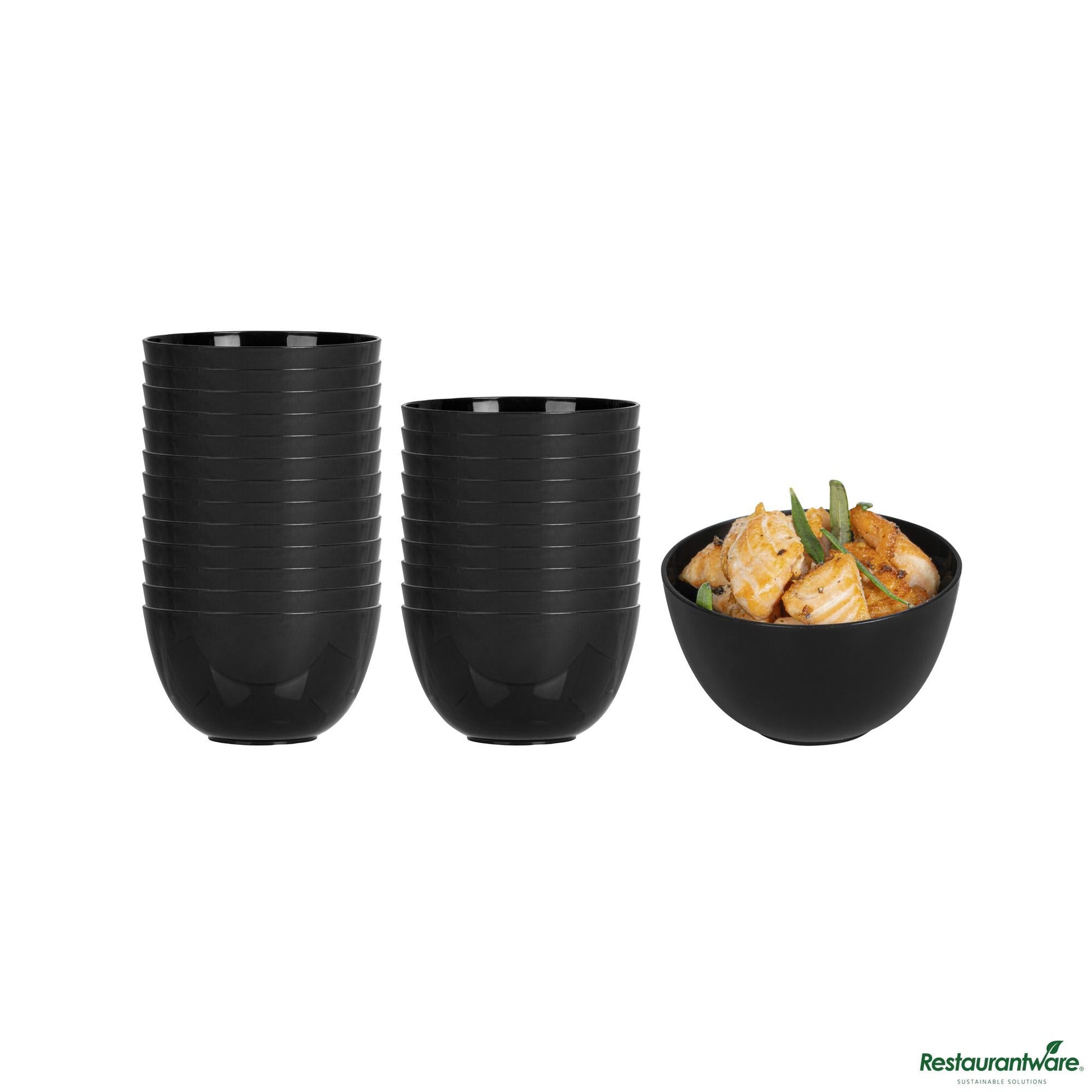 Wholesale Restaurantware 4 Oz Round Black Plastic Bodega Cup - 3" X 3" X 1 3/4"- Bulk