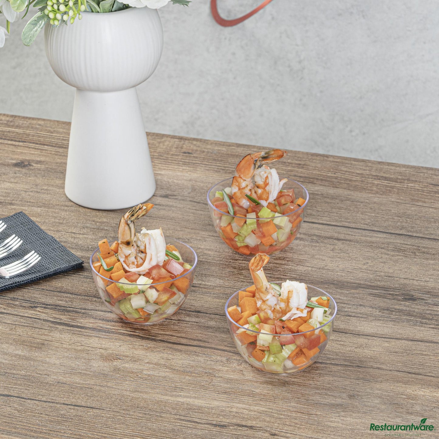 Wholesale Restaurantware 4 Oz Round Clear Plastic Bodega Cup - 3" X 3" X 1 3/4"- Bulk