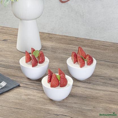 Wholesale Restaurantware 4 Oz Round White Plastic Bodega Cup - 3" X 3" X 1 3/4"- Bulk