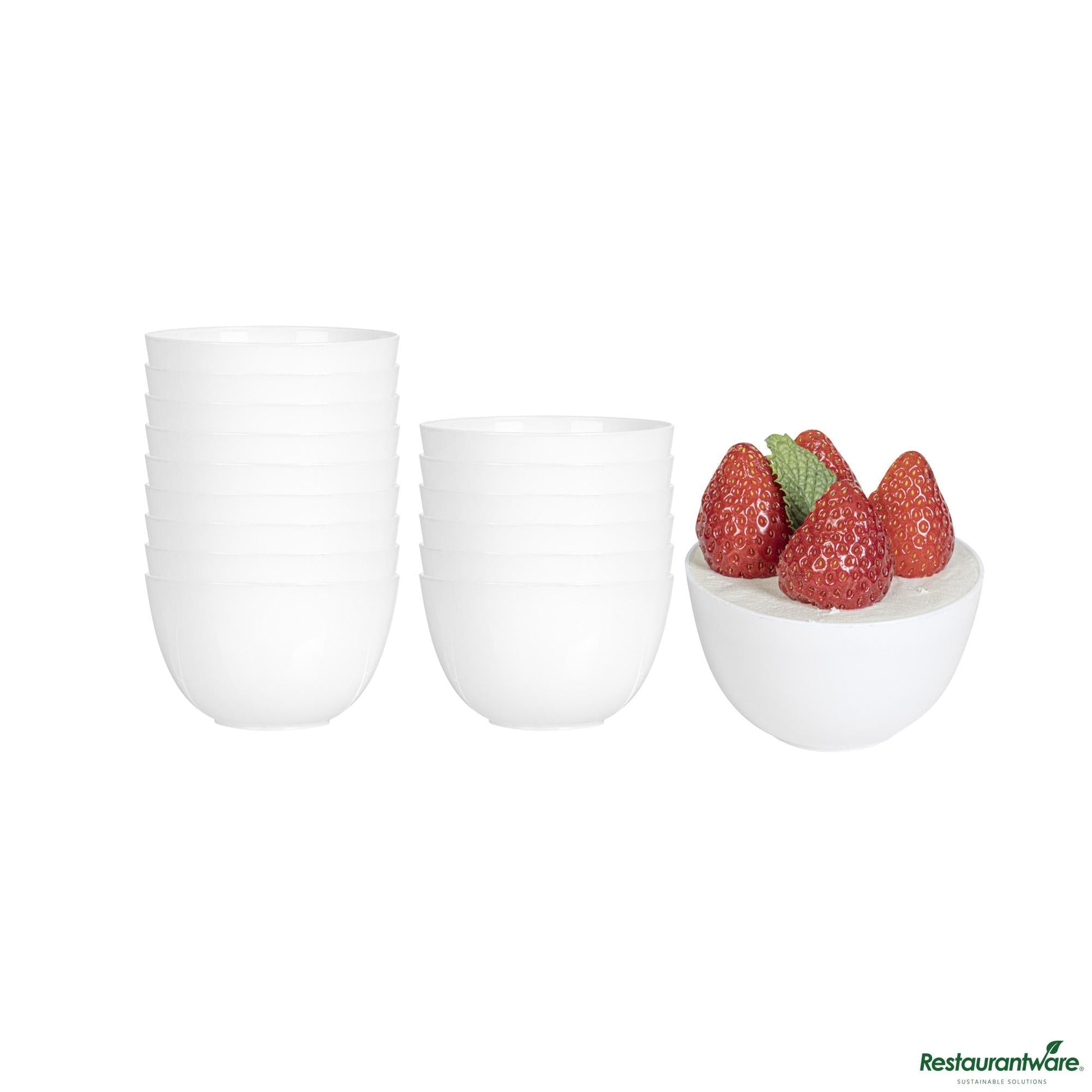 Wholesale Restaurantware 4 Oz Round White Plastic Bodega Cup - 3" X 3" X 1 3/4"- Bulk