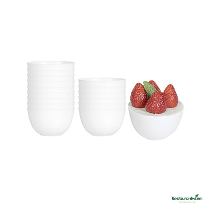 Wholesale Restaurantware 4 Oz Round White Plastic Bodega Cup - 3" X 3" X 1 3/4"- Bulk