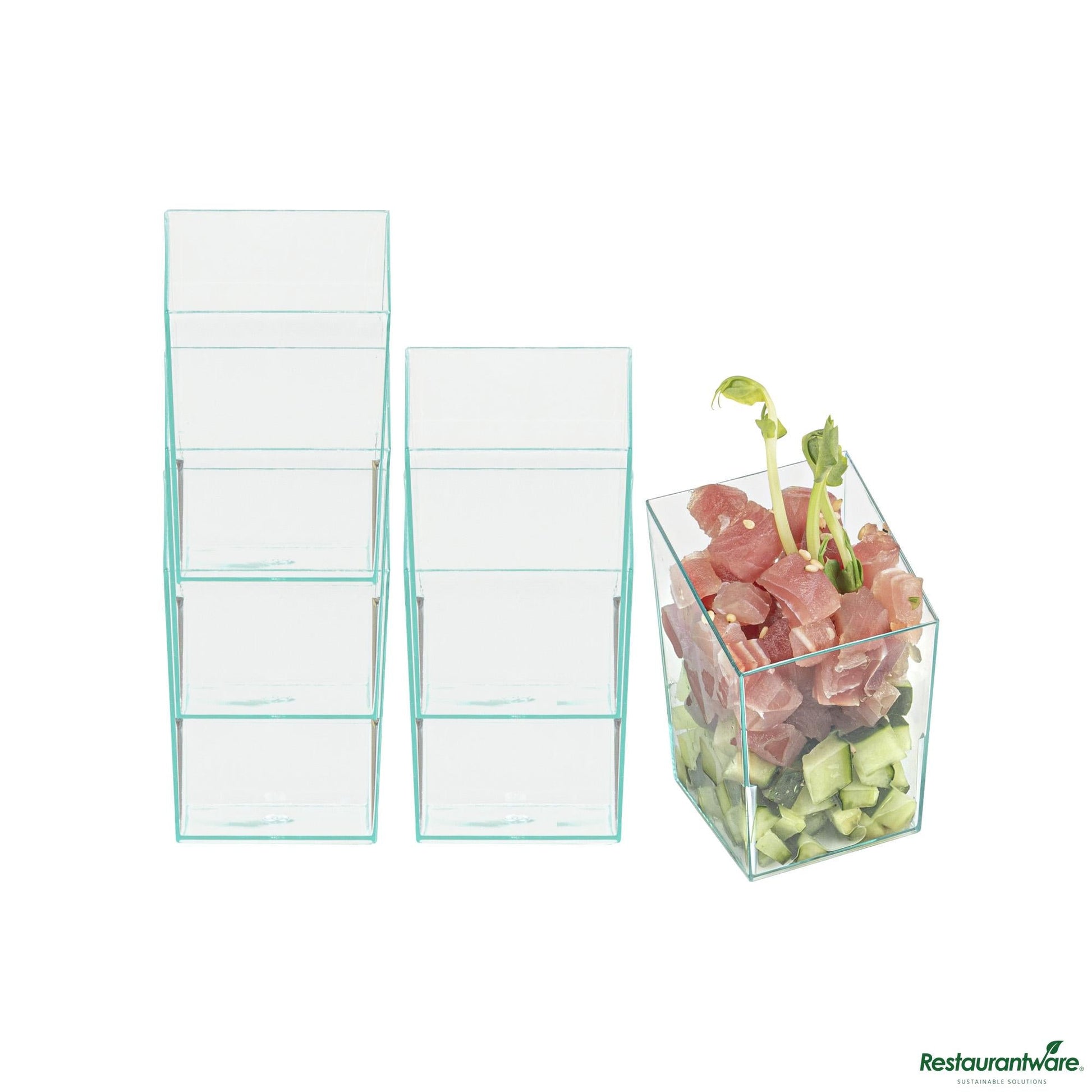 Wholesale Restaurantware Cup Plst 3 Z Dssrt Sea Grn Sq- Bulk
