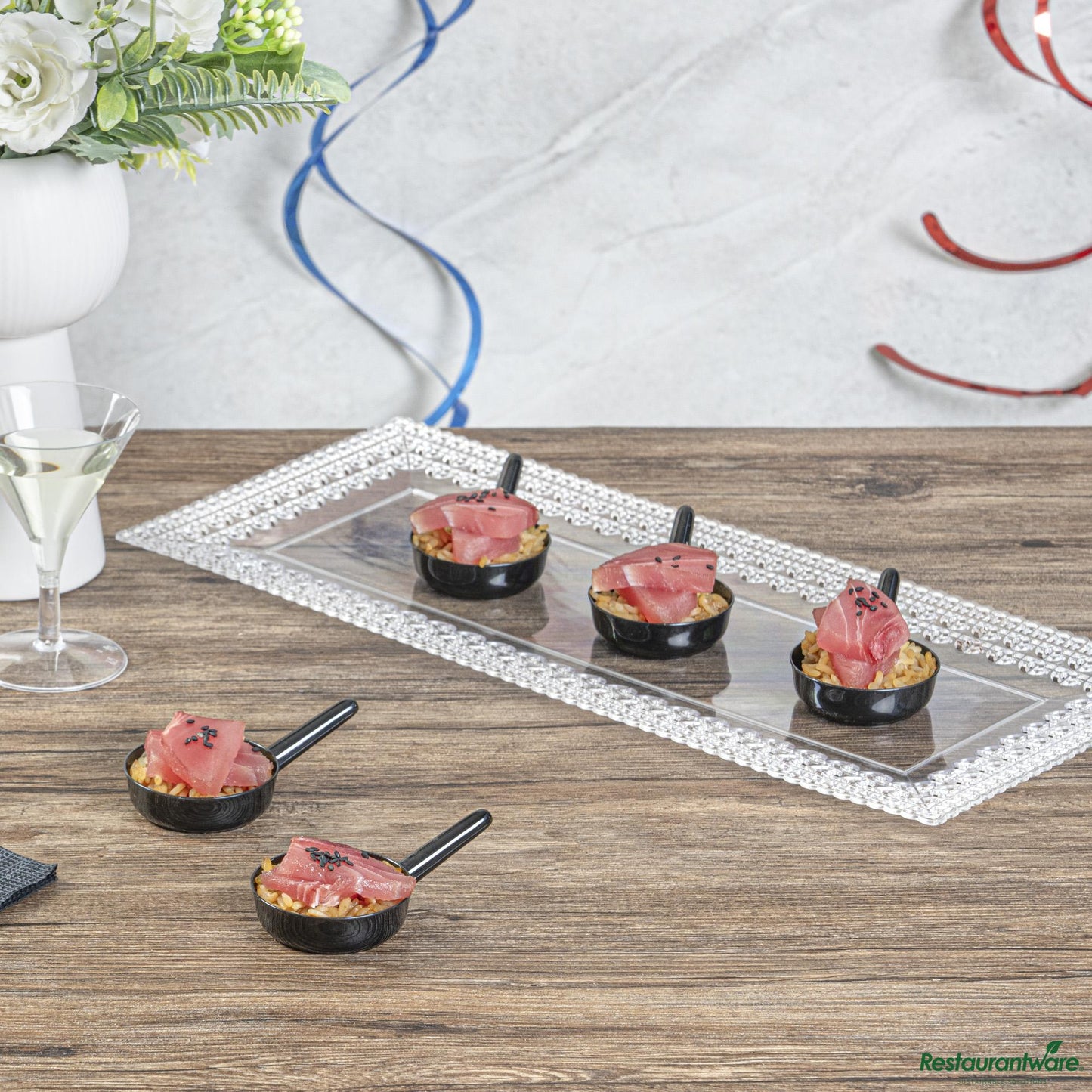 Wholesale Restaurantware Dish Plst Mini Sauce 1 Z Blk- Bulk