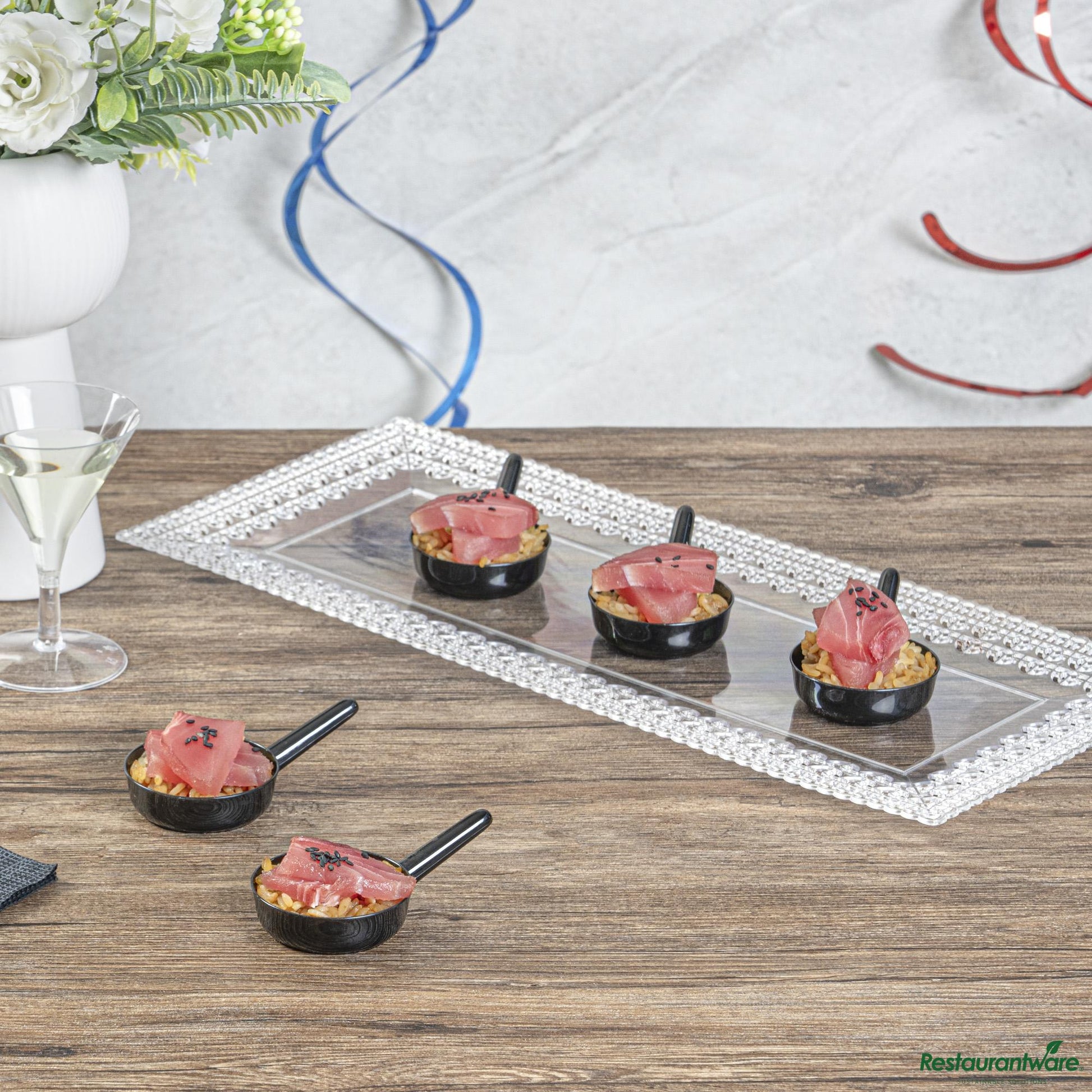 Wholesale Restaurantware Dish Plst Mini Sauce 1 Z Blk- Bulk