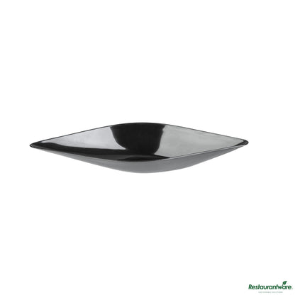 Wholesale Restaurantware Diamond Black Plastic Canoe Dish - 5" X 1 1/2" X 3/4"- Bulk