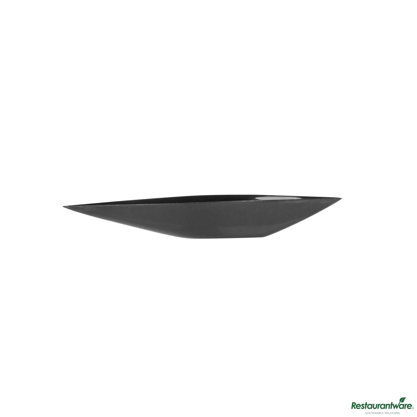 Wholesale Restaurantware Diamond Black Plastic Canoe Dish - 5" X 1 1/2" X 3/4"- Bulk