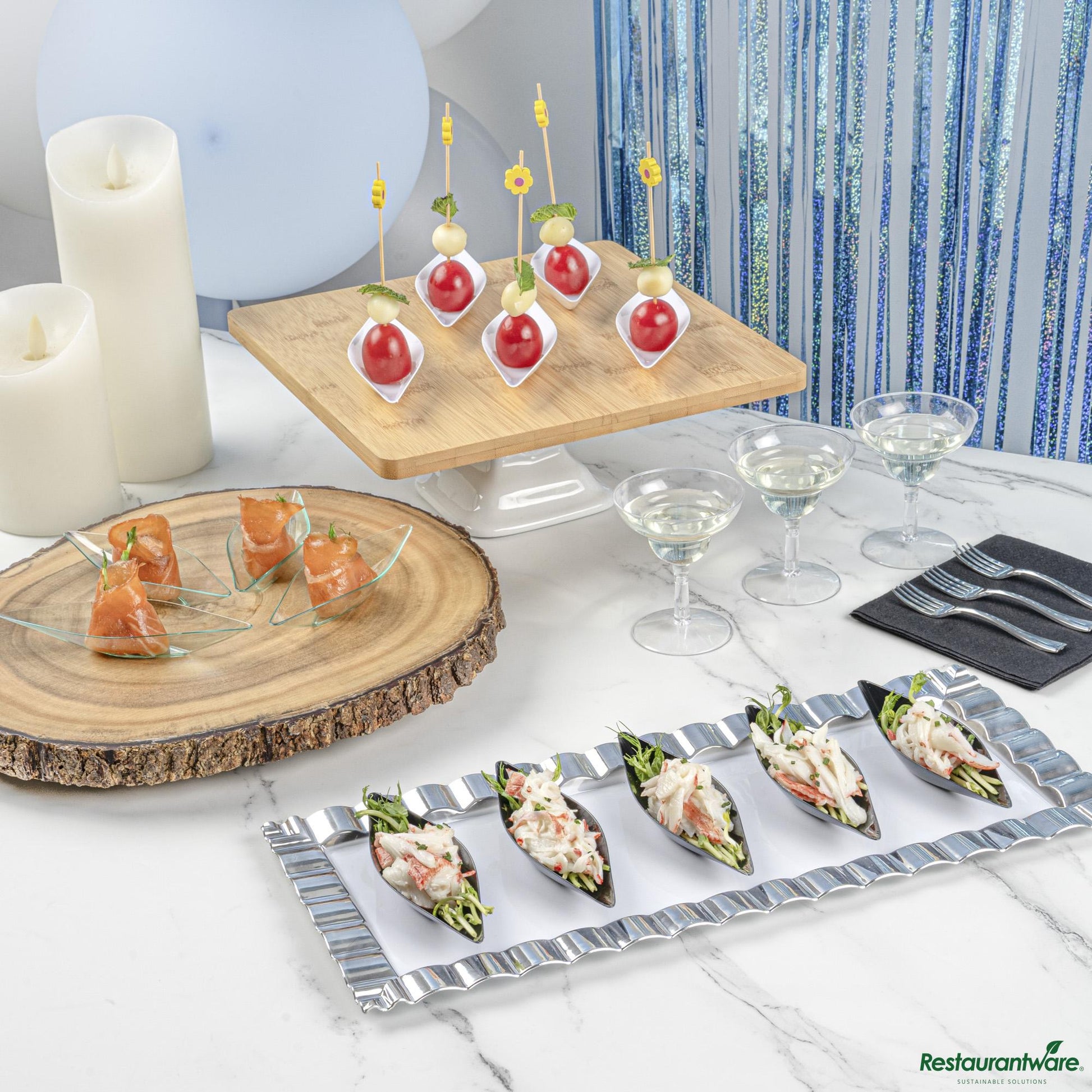 Wholesale Restaurantware Diamond Black Plastic Canoe Dish - 5" X 1 1/2" X 3/4"- Bulk