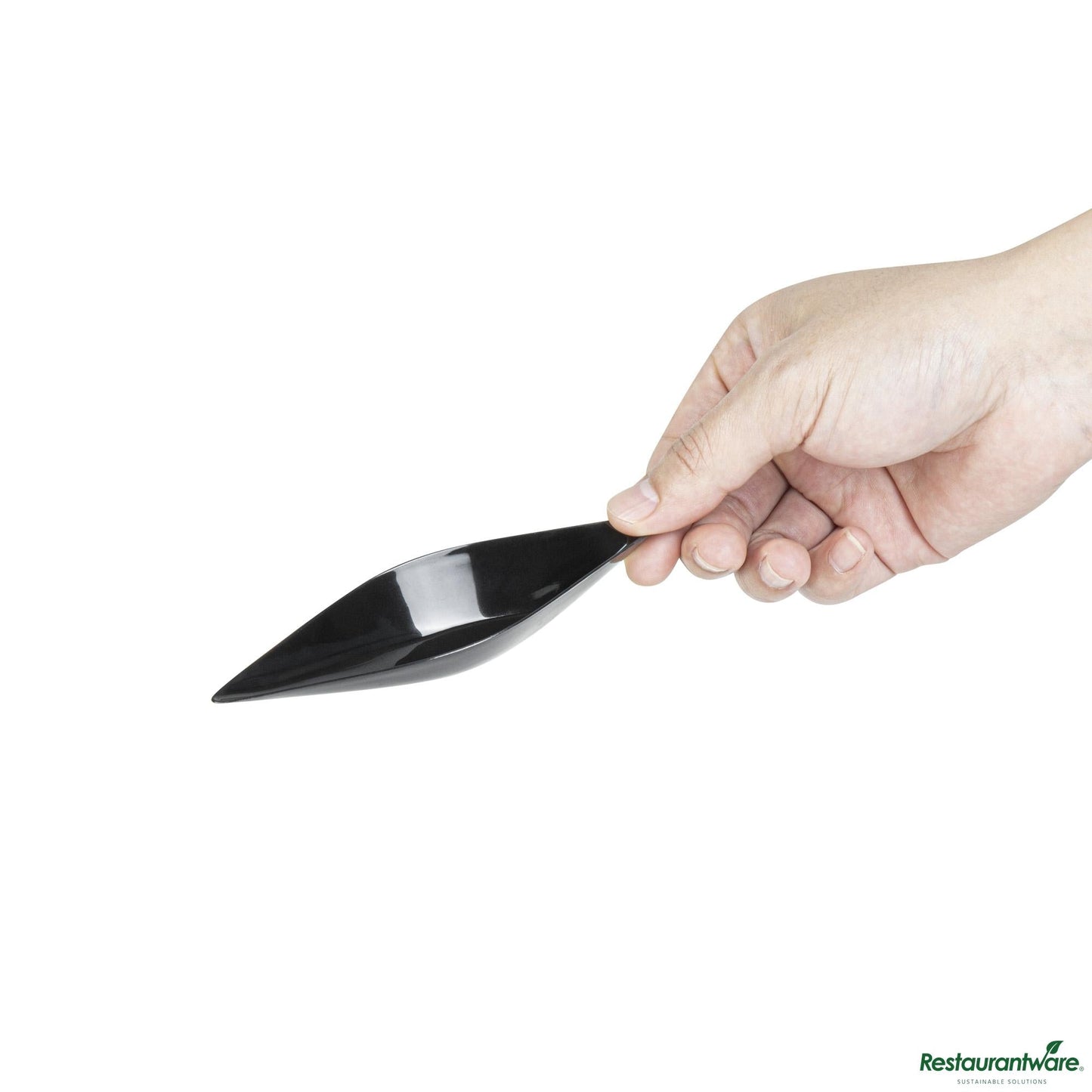 Wholesale Restaurantware Diamond Black Plastic Canoe Dish - 5" X 1 1/2" X 3/4"- Bulk