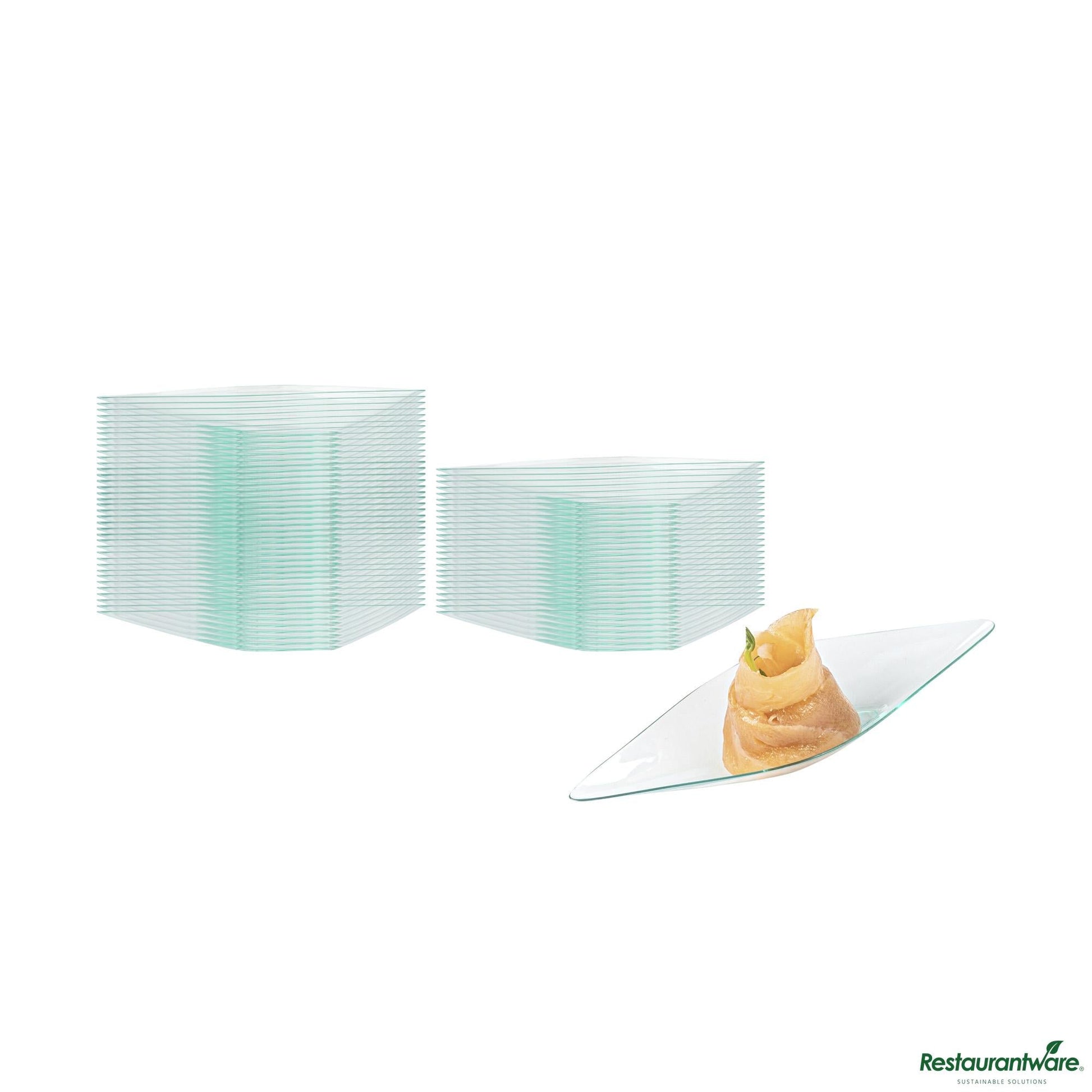Wholesale Restaurantware Diamond Seagreen Plastic Canoe Dish - 5" X 1 1/2" X 3/4"- Bulk