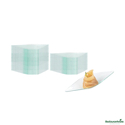 Wholesale Restaurantware Diamond Seagreen Plastic Canoe Dish - 5" X 1 1/2" X 3/4"- Bulk