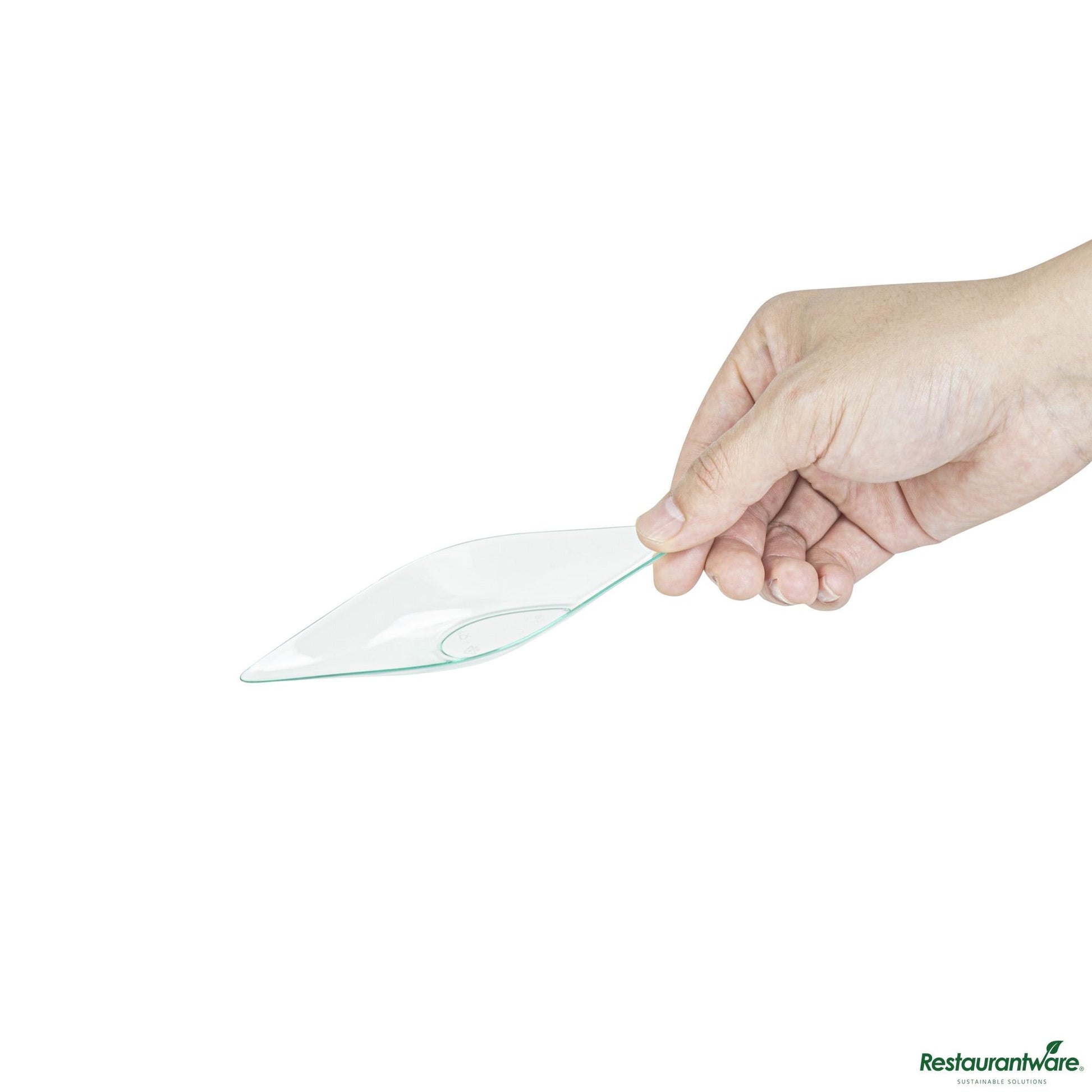 Wholesale Restaurantware Diamond Seagreen Plastic Canoe Dish - 5" X 1 1/2" X 3/4"- Bulk