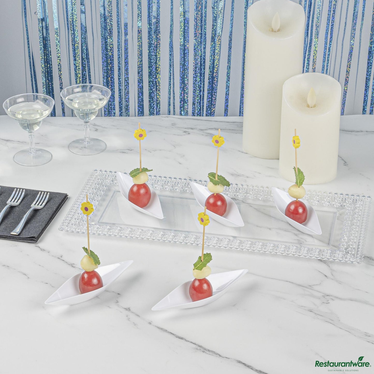 Restaurantware Dish Plst 5x1.5 Wht Canoe