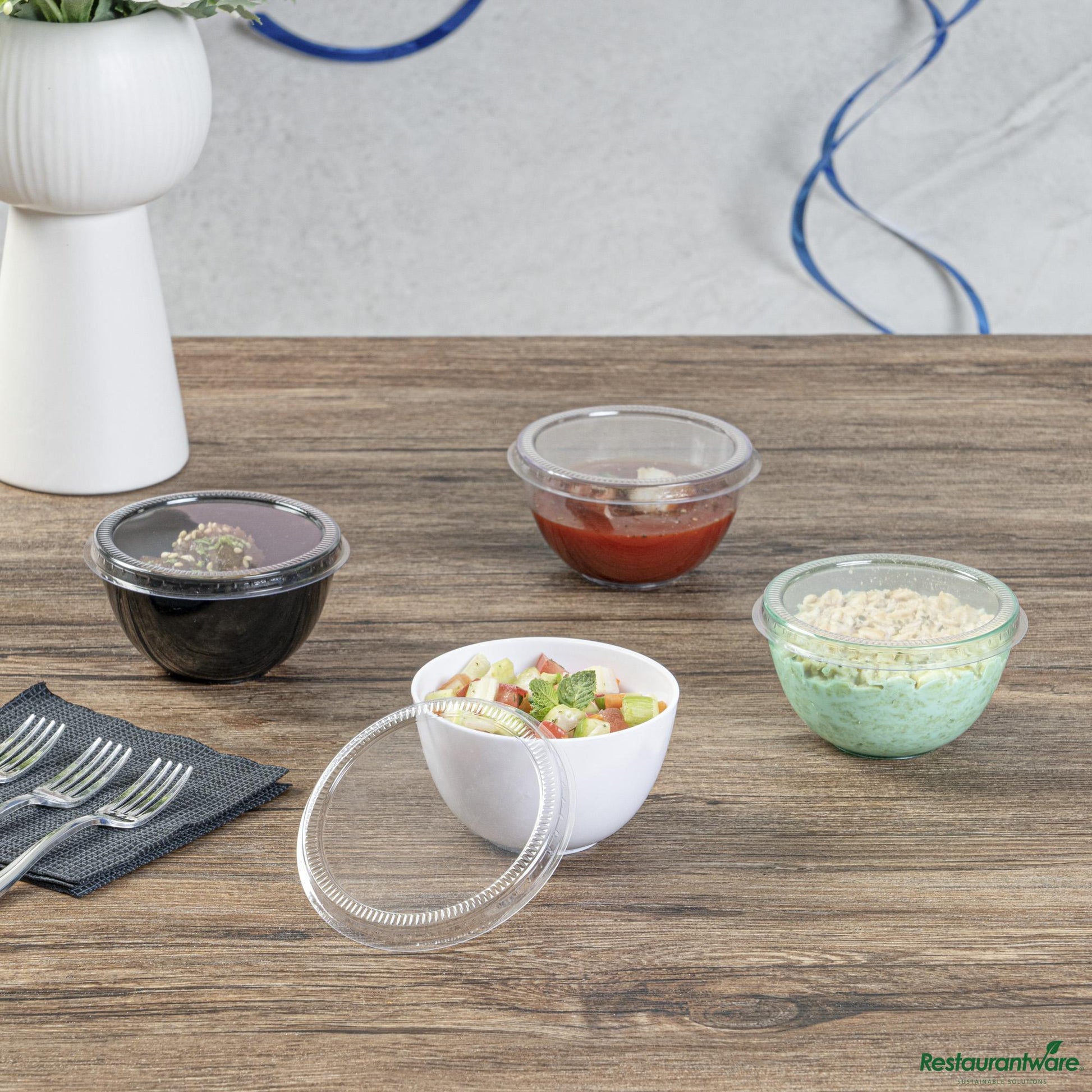 Wholesale Restaurantware Lid Cup 4 Z Solid Plst Clr- Bulk