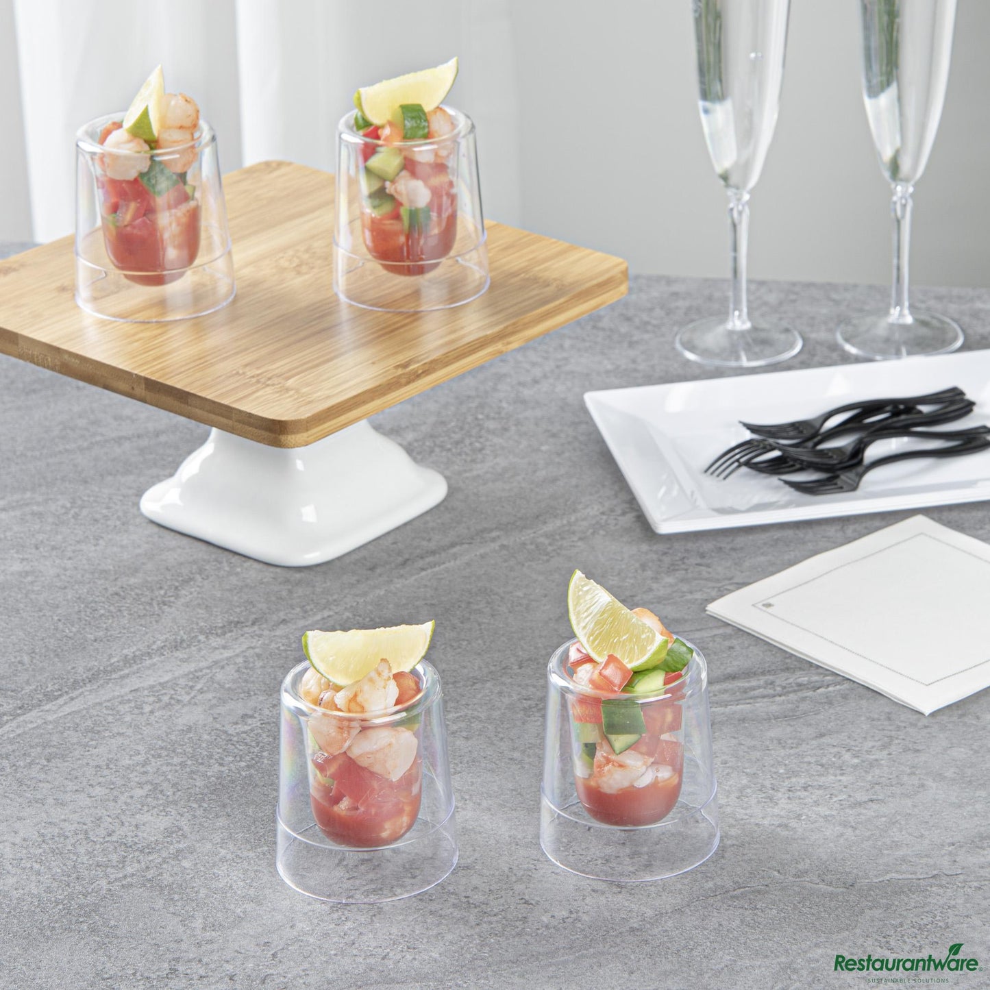 Wholesale Restaurantware Cup Plst 2 Z Shotr Clr Dbl- Bulk