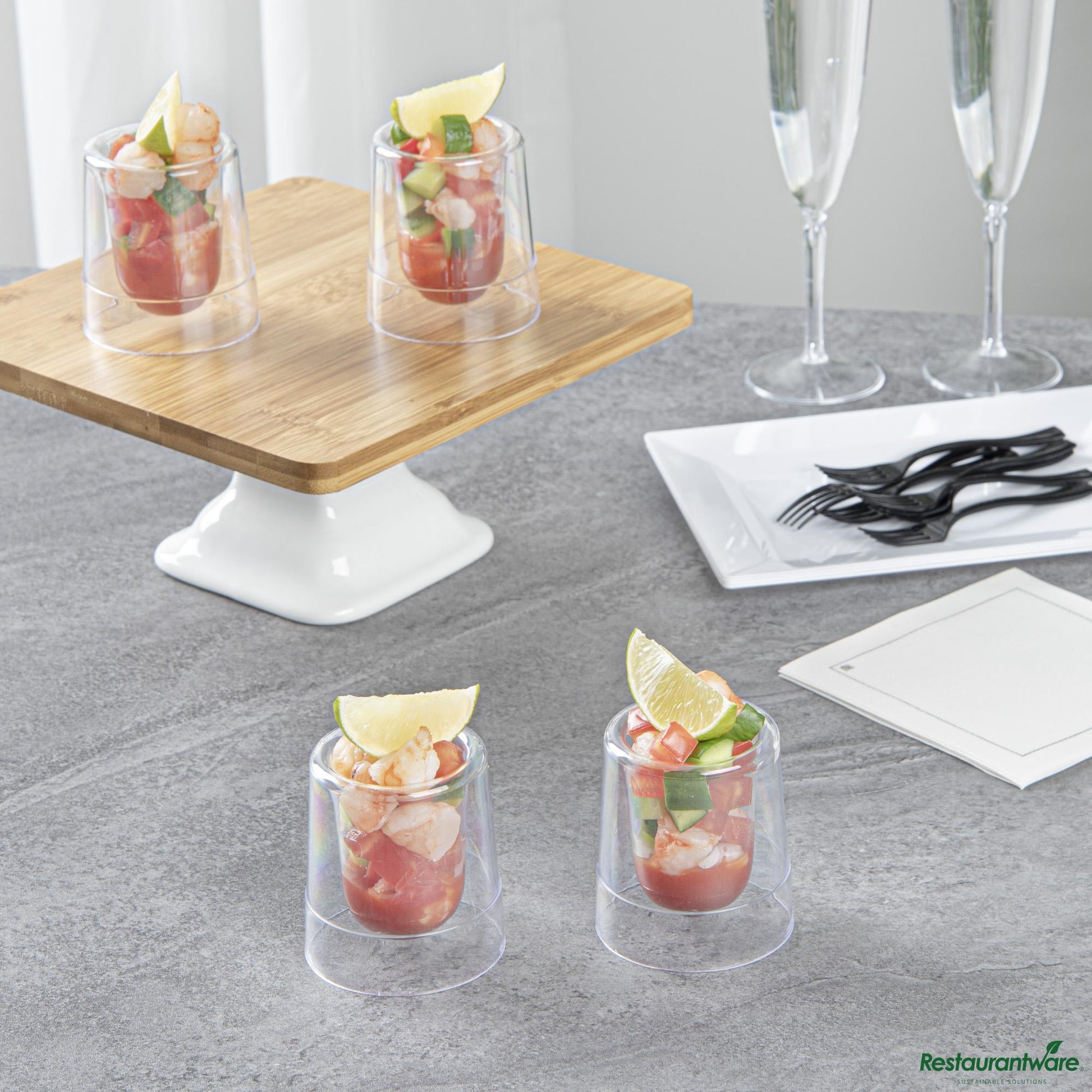 Wholesale Restaurantware Cup Plst 2 Z Shotr Clr Dbl- Bulk