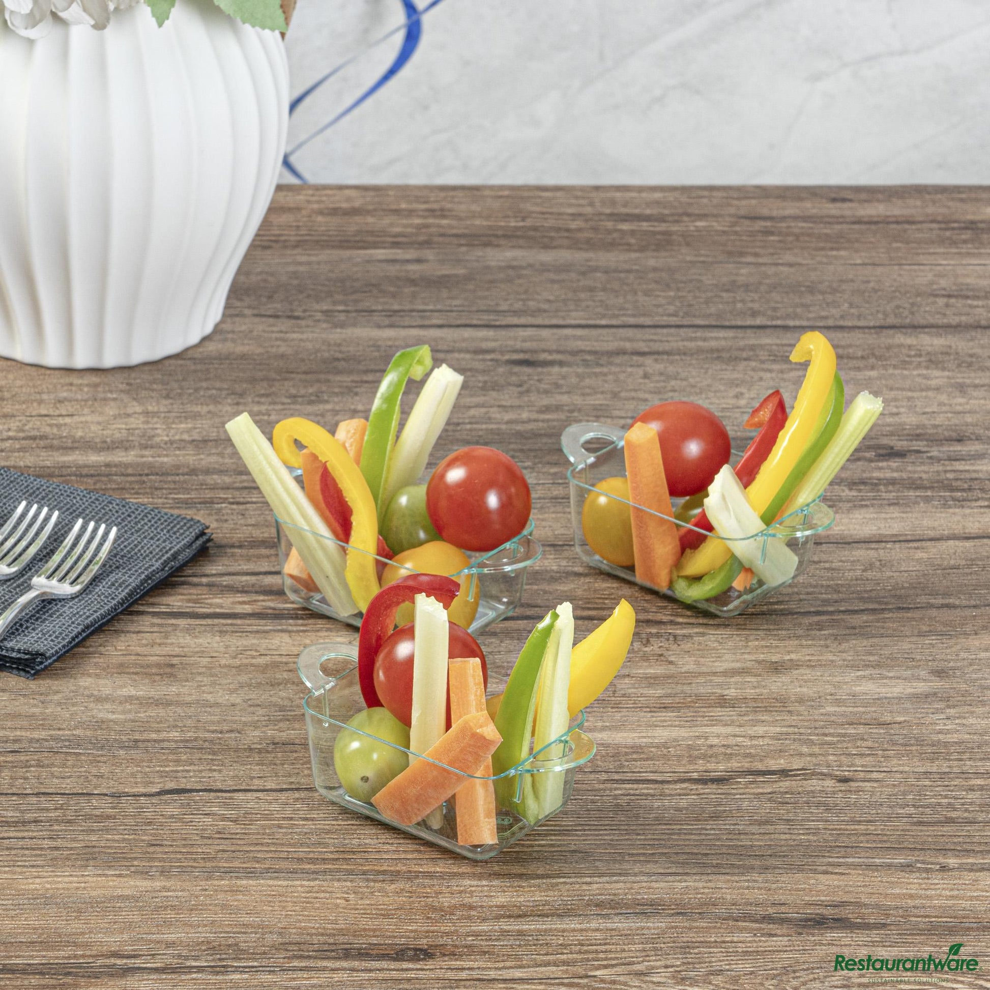 Wholesale Restaurantware 3 Oz Rectangle Seagreen Plastic Cocotte - 3 3/4" X 2" X 1 1/2"- Bulk