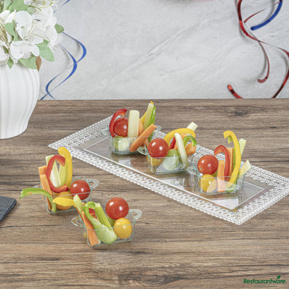 Wholesale Restaurantware 3 Oz Rectangle Seagreen Plastic Cocotte - 3 3/4" X 2" X 1 1/2"- Bulk