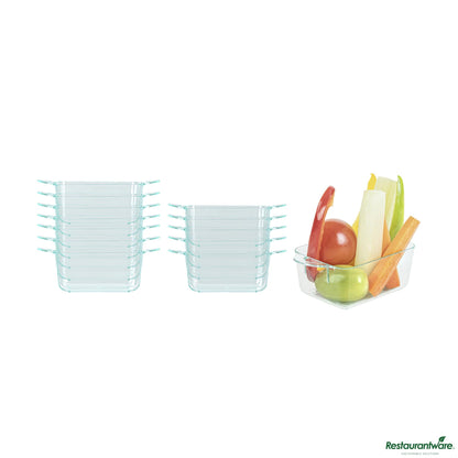 Wholesale Restaurantware 3 Oz Rectangle Seagreen Plastic Cocotte - 3 3/4" X 2" X 1 1/2"- Bulk
