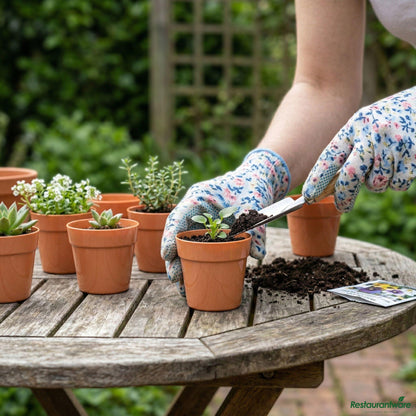 Wholesale Restaurantware 4 Oz Round Terracotta Plastic Mini Flower Pot - 2 1/2" X 2 1/2" X 2 1/2"- Bulk
