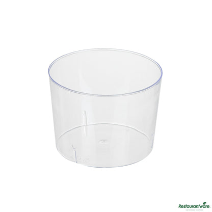 Wholesale Restaurantware 6 Oz Round Clear Plastic Cylindro Cup - 2 1/4" X 2 1/4" X 3"- Bulk
