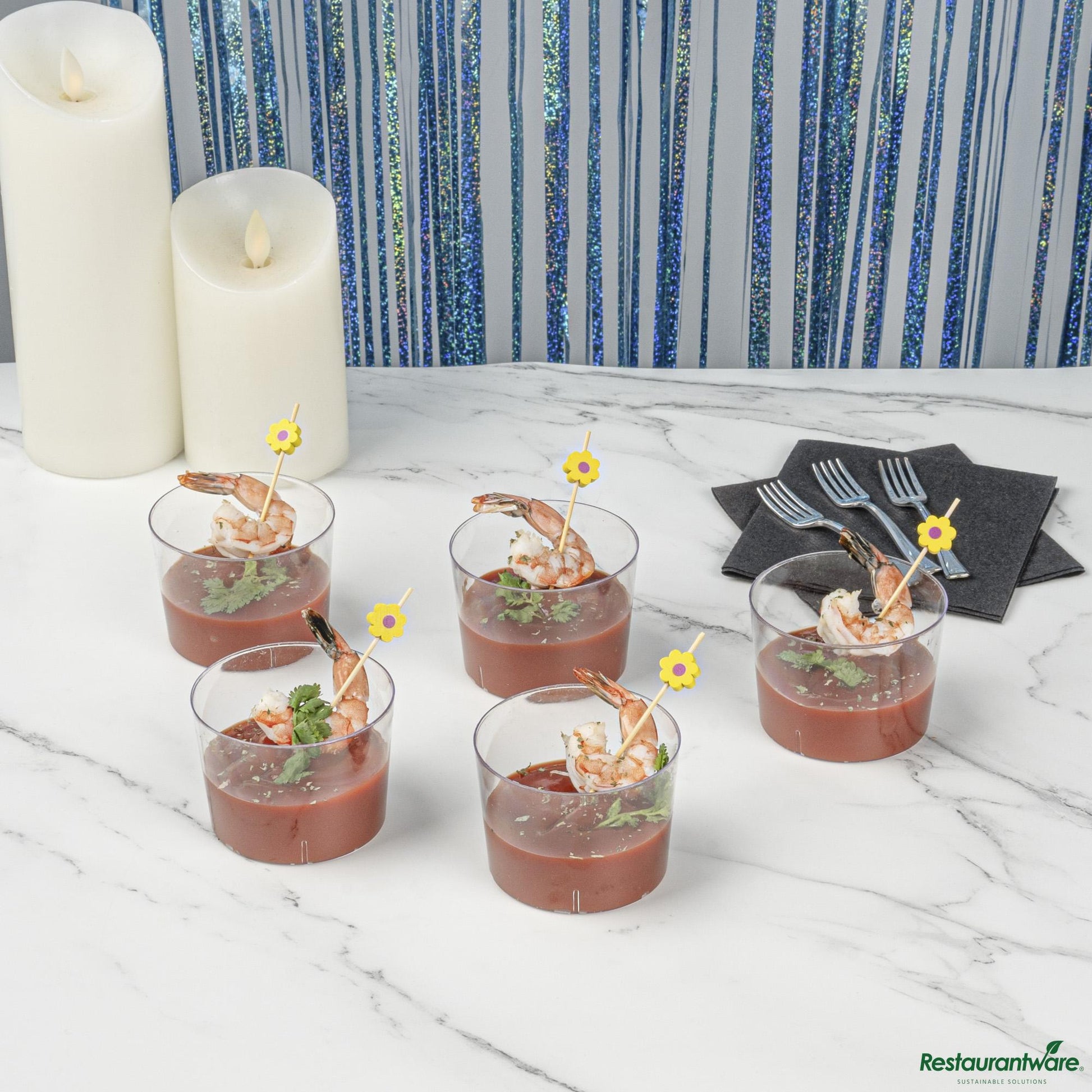 Wholesale Restaurantware 6 Oz Round Clear Plastic Cylindro Cup - 2 1/4" X 2 1/4" X 3"- Bulk