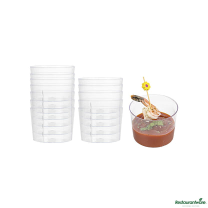 Wholesale Restaurantware 6 Oz Round Clear Plastic Cylindro Cup - 2 1/4" X 2 1/4" X 3"- Bulk