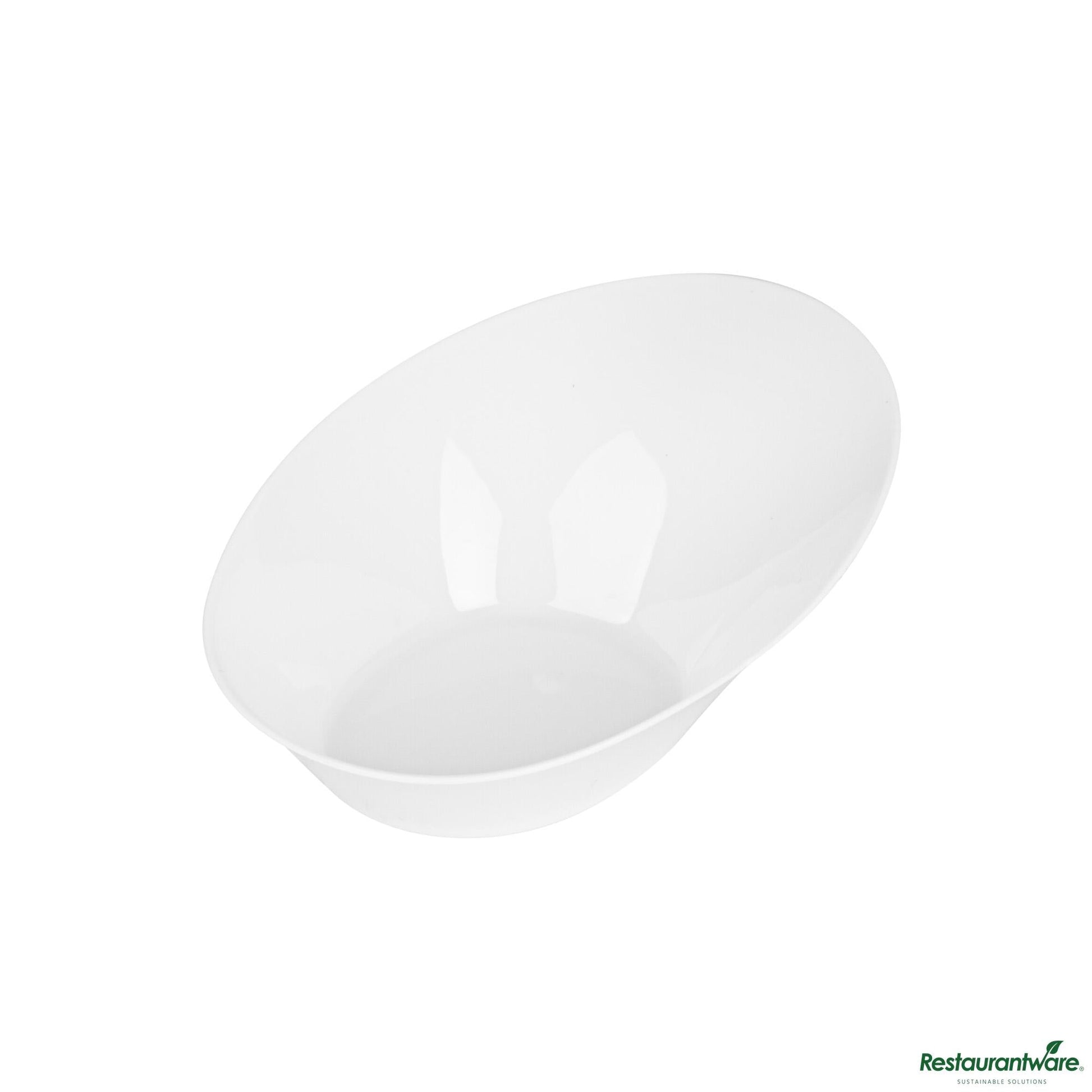 Wholesale Restaurantware Oval White Plastic Ellipse Dish - 4" X 3" X 1 1/4"- Bulk