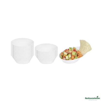 Wholesale Restaurantware Oval White Plastic Ellipse Dish - 4" X 3" X 1 1/4"- Bulk