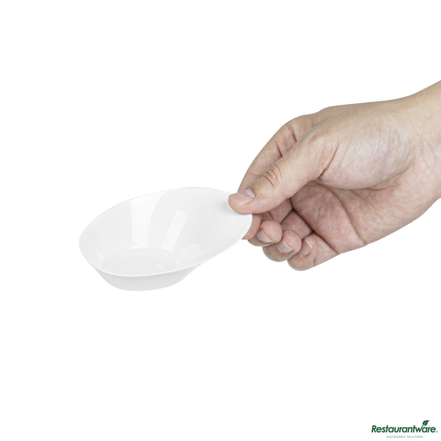 Wholesale Restaurantware Oval White Plastic Ellipse Dish - 4" X 3" X 1 1/4"- Bulk