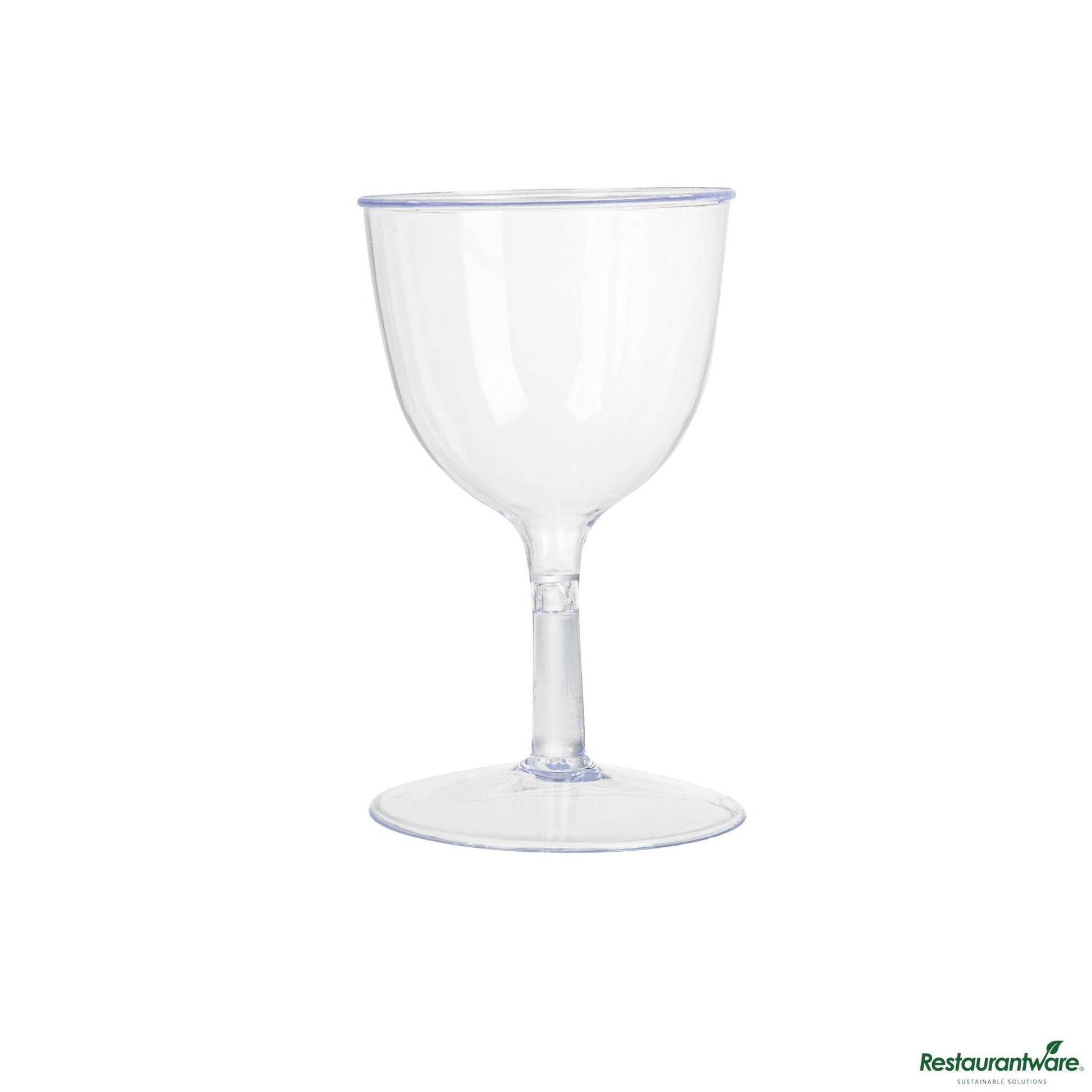 Wholesale Restaurantware 2 Oz Round Clear Plastic Mini Wine Goblet - 2" X 2" X 2 1/2"- Bulk