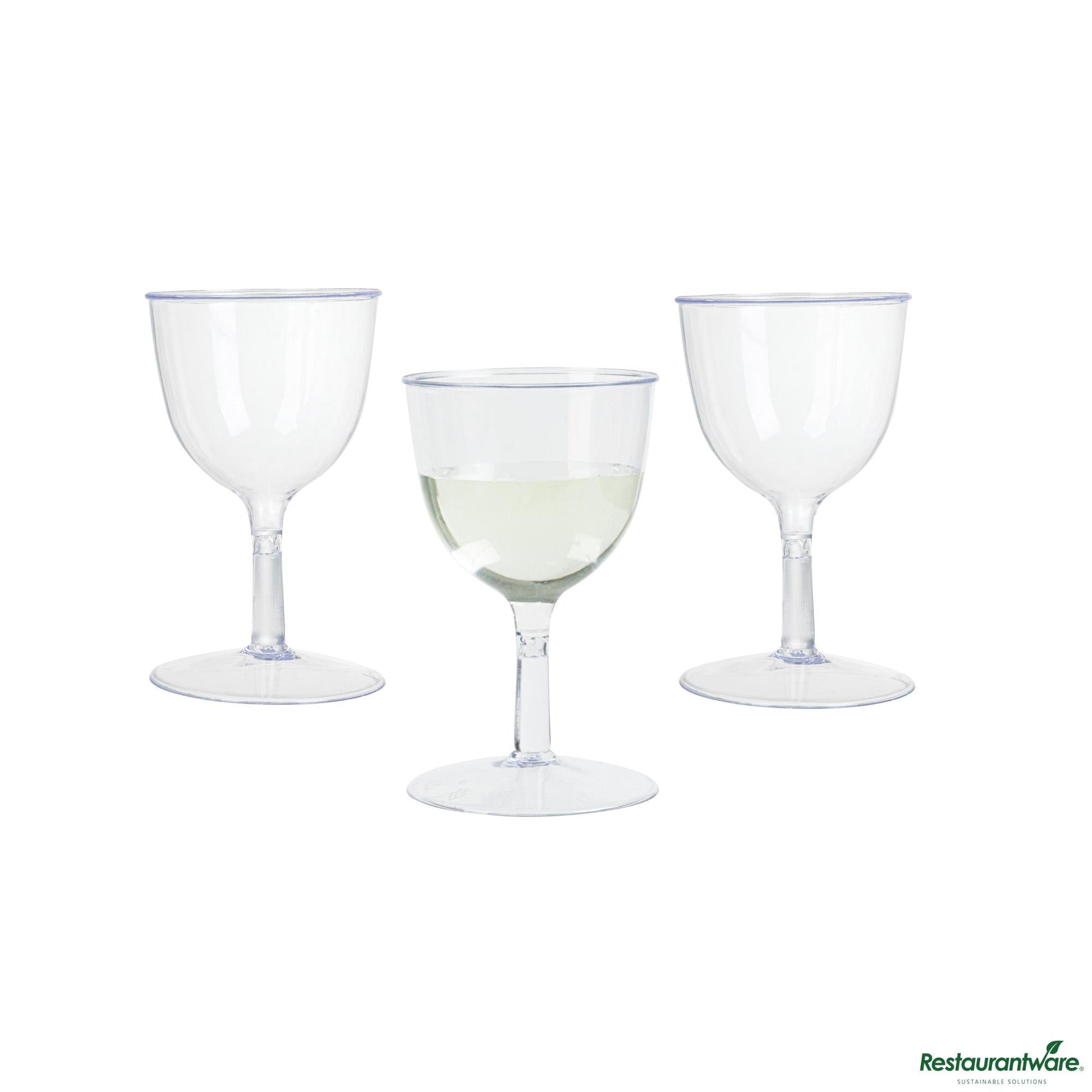 Wholesale Restaurantware 2 Oz Round Clear Plastic Mini Wine Goblet - 2" X 2" X 2 1/2"- Bulk
