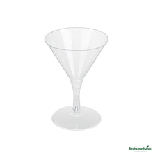 Wholesale Restaurantware 2 Oz Round Clear Plastic Mini Martini Glass - 2 1/2" X 2 1/2" X 3 3/4"- Bulk