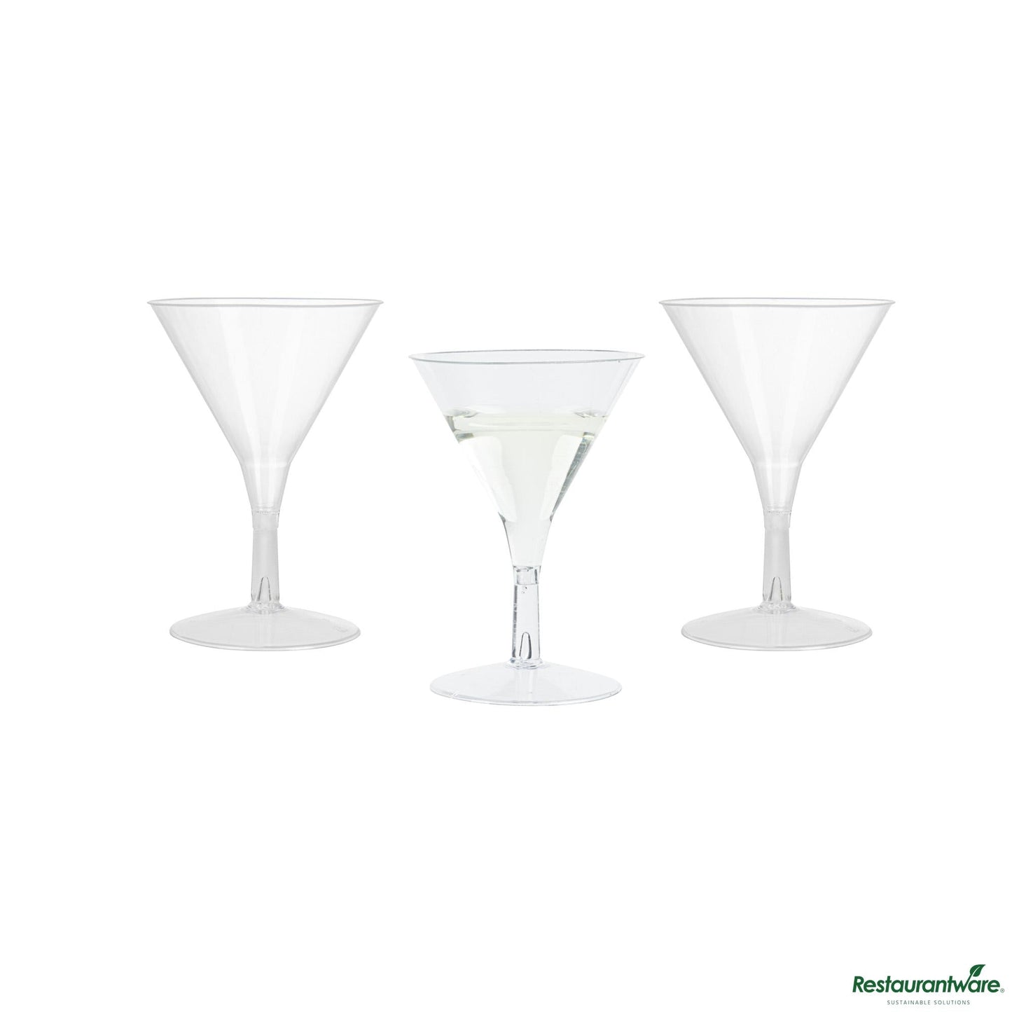 Wholesale Restaurantware 2 Oz Round Clear Plastic Mini Martini Glass - 2 1/2" X 2 1/2" X 3 3/4"- Bulk