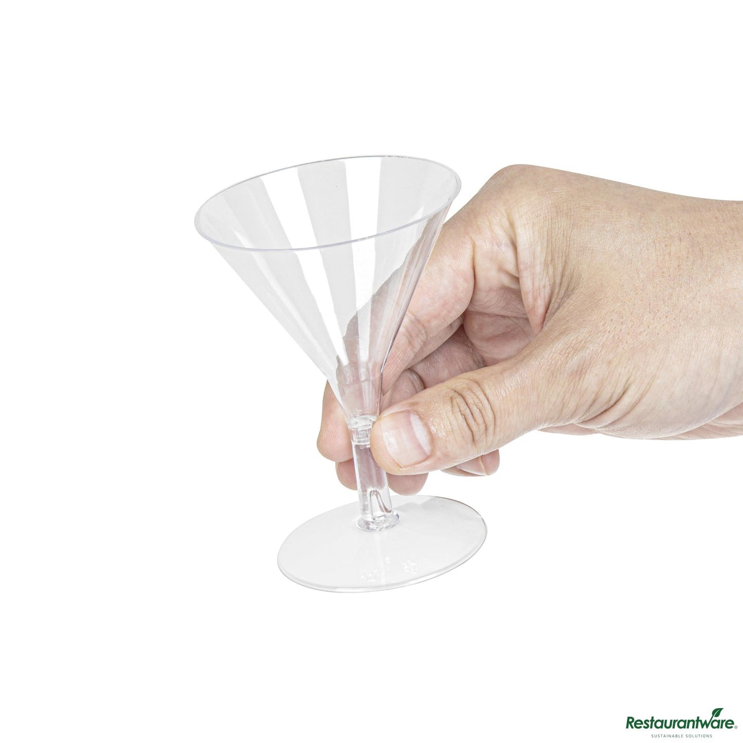 Wholesale Restaurantware 2 Oz Round Clear Plastic Mini Martini Glass - 2 1/2" X 2 1/2" X 3 3/4"- Bulk