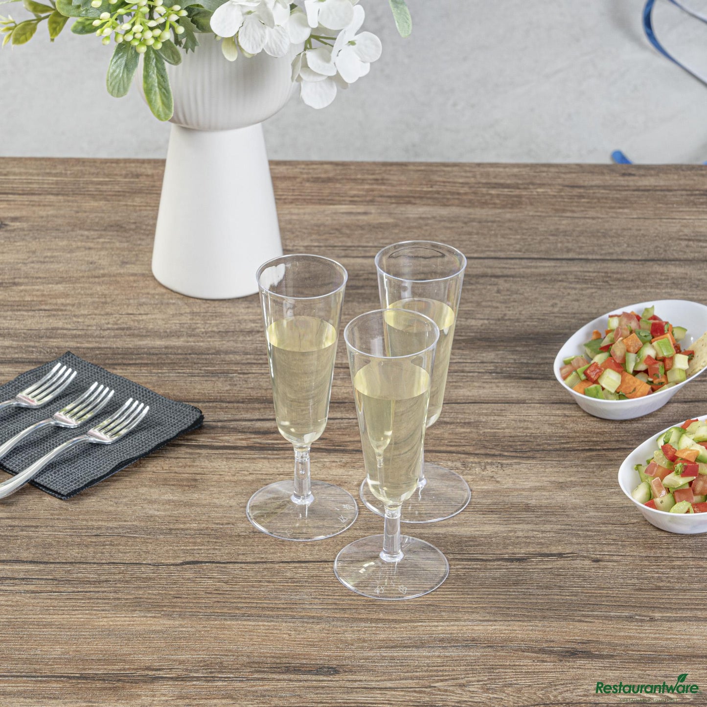 Wholesale Restaurantware 2 Oz Round Clear Plastic Mini Champagne Glass - 2" X 2" X 5"- Bulk