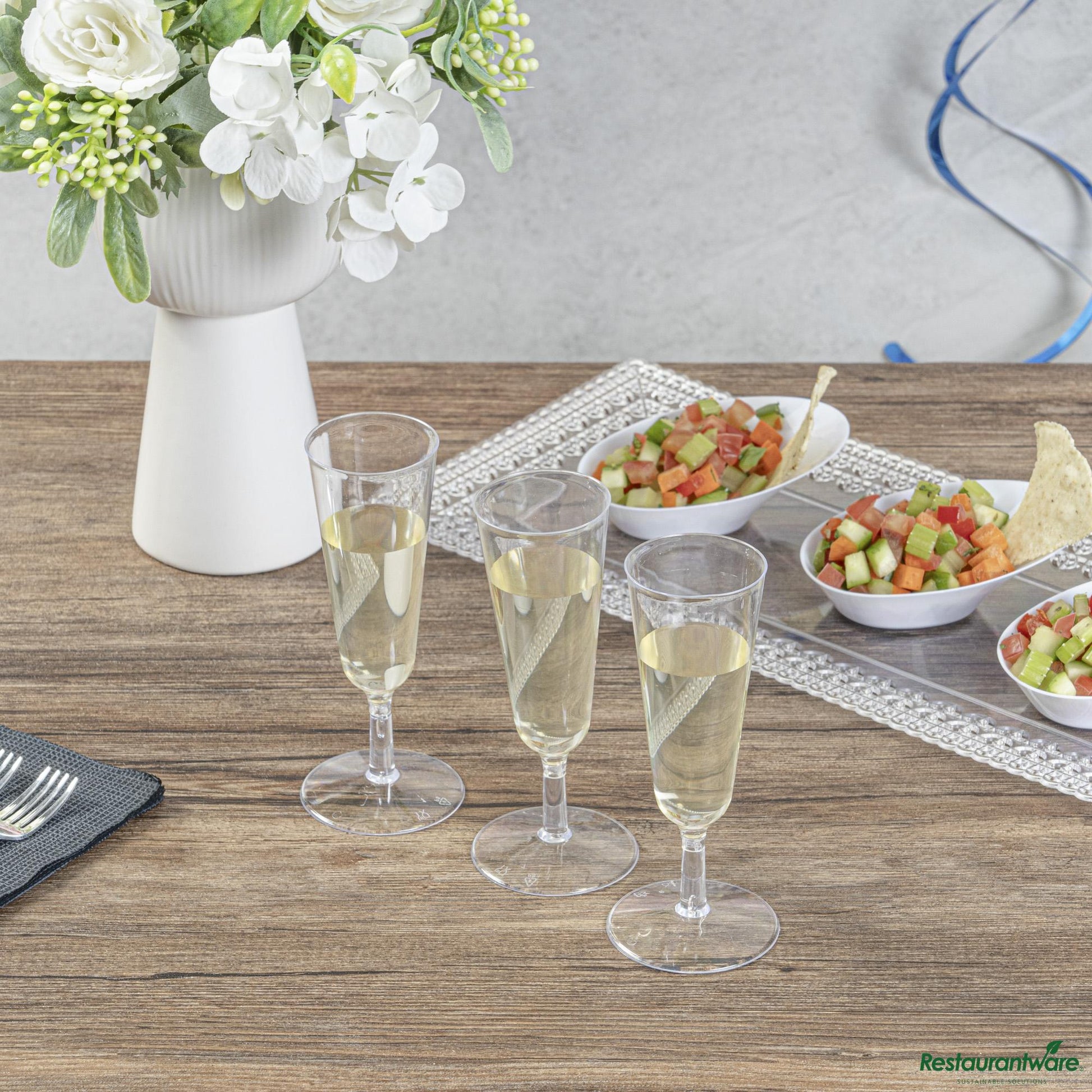 Wholesale Restaurantware 2 Oz Round Clear Plastic Mini Champagne Glass - 2" X 2" X 5"- Bulk