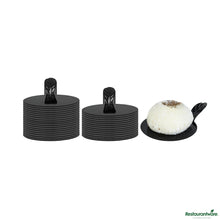 Wholesale Restaurantware Round Black Plastic Pastry Pallet - 3"×3"×1"- Bulk