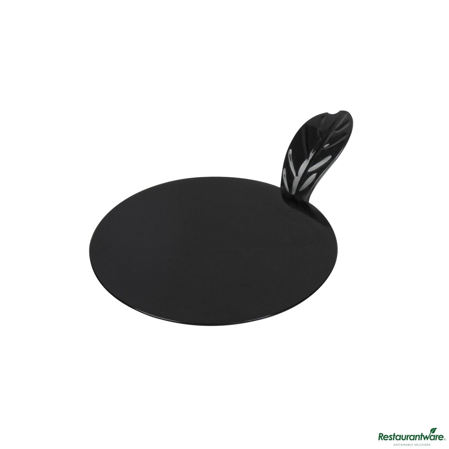 Wholesale Restaurantware Round Black Plastic Pastry Pallet - 3" X 3" X 1"- Bulk
