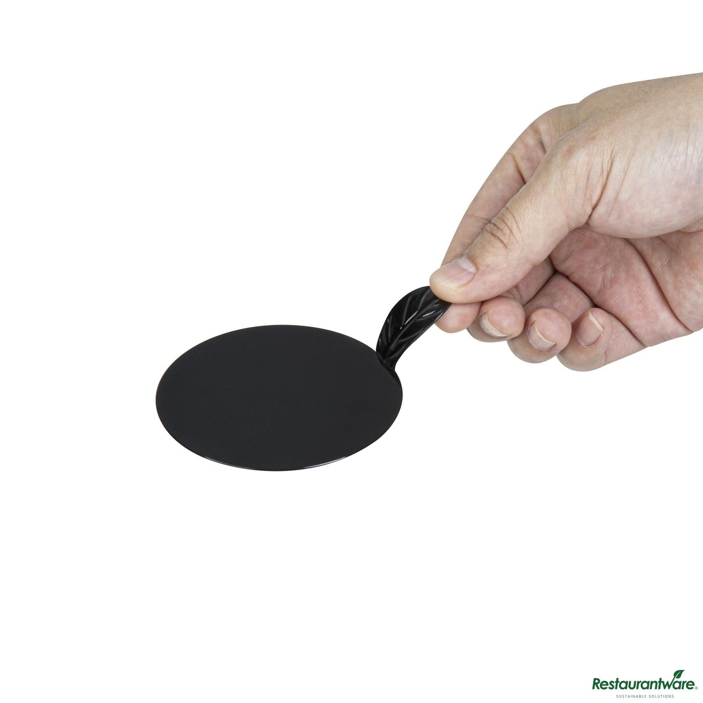 Wholesale Restaurantware Round Black Plastic Pastry Pallet - 3" X 3" X 1"- Bulk