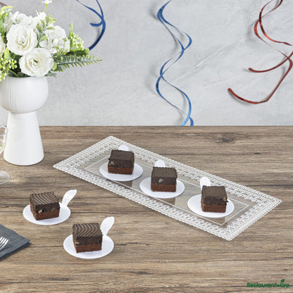 Wholesale Restaurantware Round White Plastic Pastry Pallet - 3" X 3" X 1"- Bulk