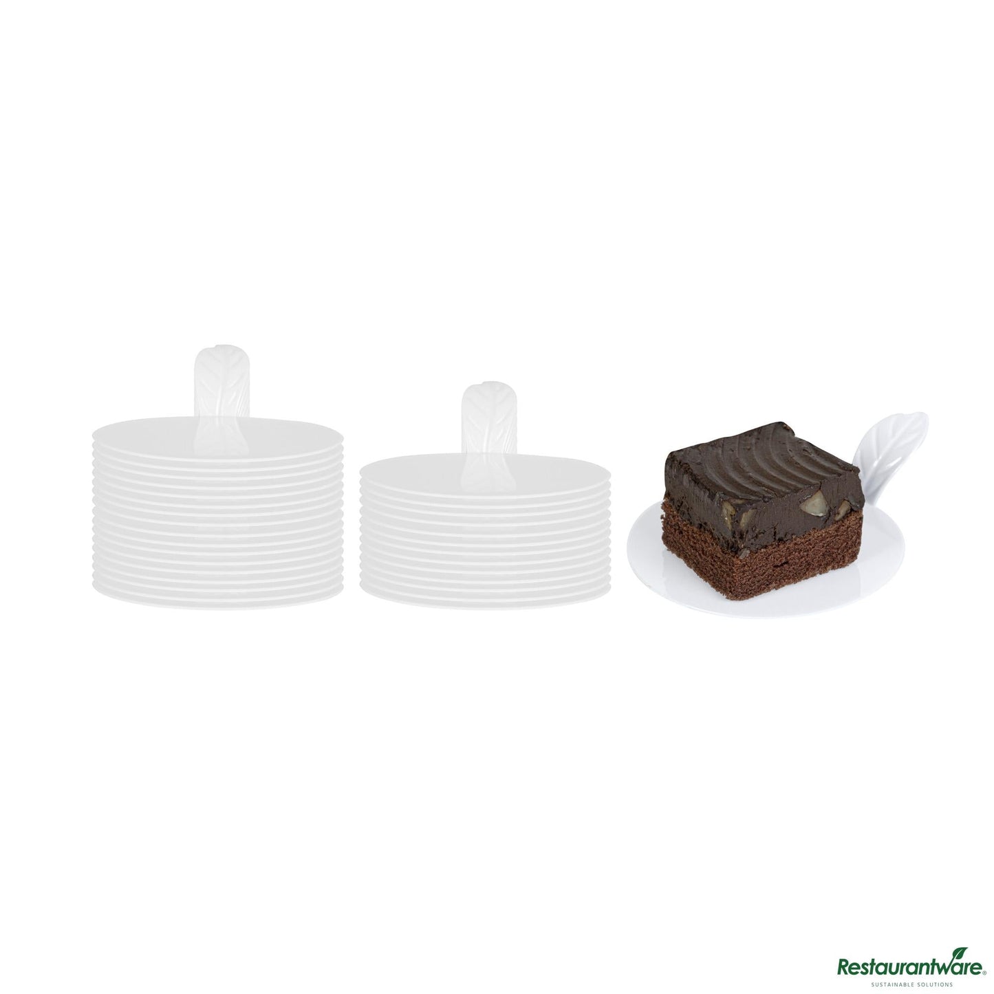 Wholesale Restaurantware Round White Plastic Pastry Pallet - 3" X 3" X 1"- Bulk