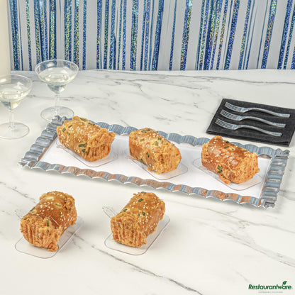 Wholesale Restaurantware Rectangle Clear Plastic Pastry Pallet - 4" X 2.2" X 1"- Bulk