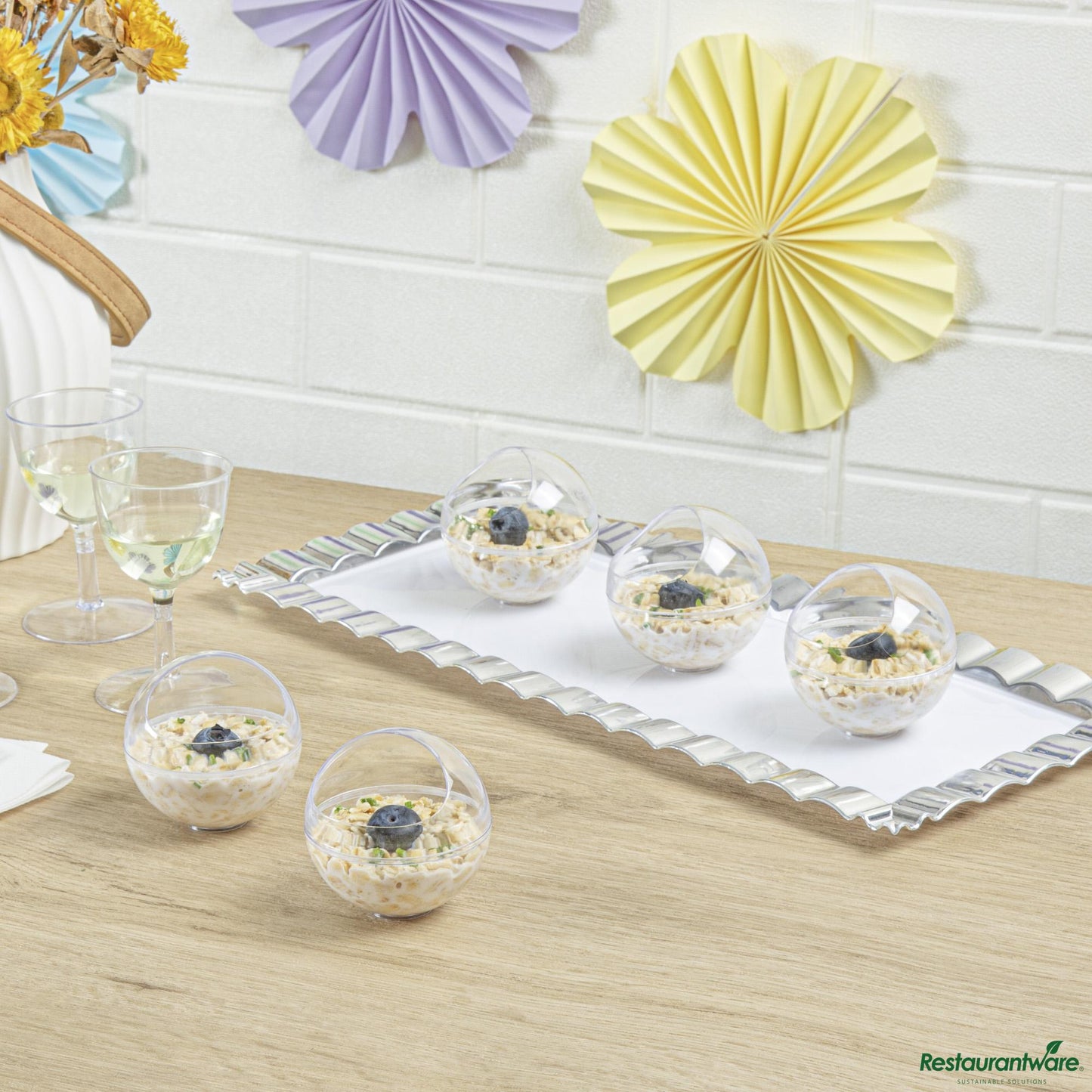 Wholesale Restaurantware 3 Oz Round Clear Plastic Balloon Bowl - 2 1/2" X 2 1/2" X 2 1/2"- Bulk