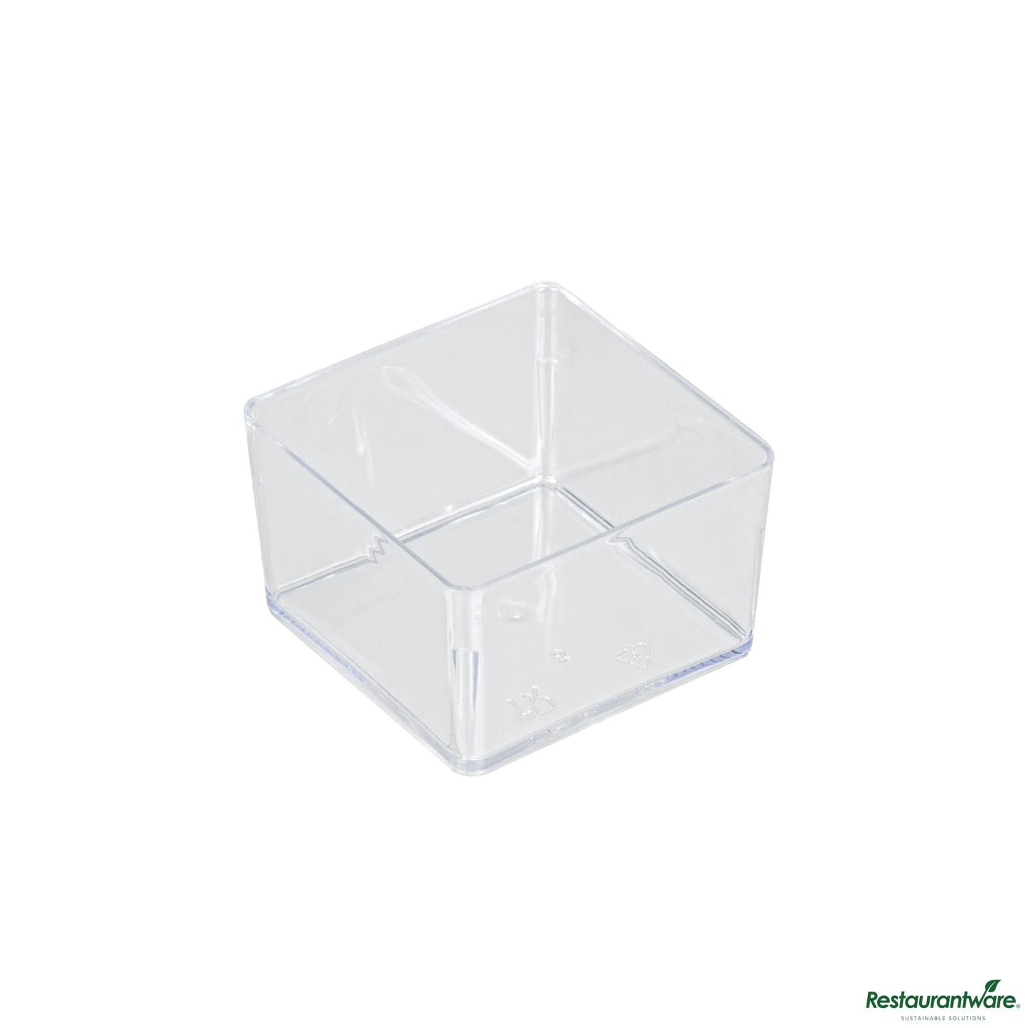 Wholesale Restaurantware 2 Oz Square Clear Plastic Short Quadrato Cup - 1.7" X 1.7" X 1"- Bulk