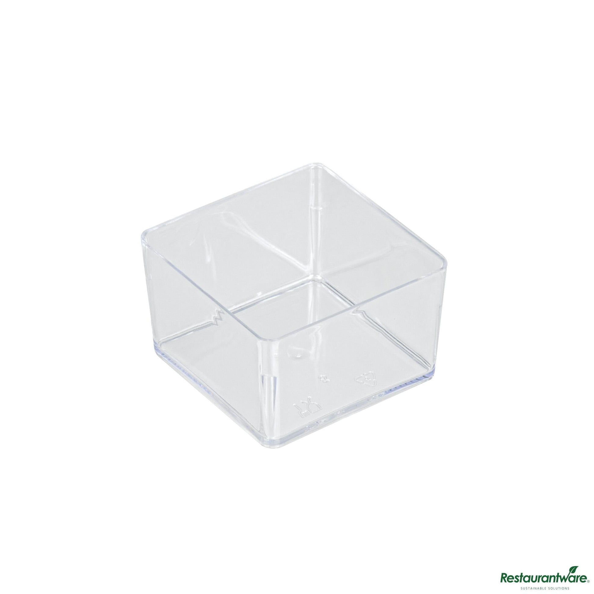 Wholesale Restaurantware 2 Oz Square Clear Plastic Short Quadrato Cup - 1.7" X 1.7" X 1"- Bulk